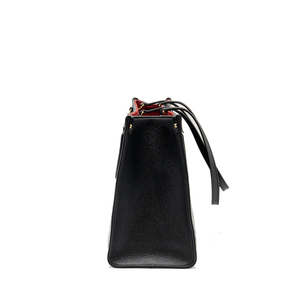 LOUIS VUITTON ONTHEGO MM MONOGRAM EMPREINTE LEATHER BLACK/BEIGE GHW