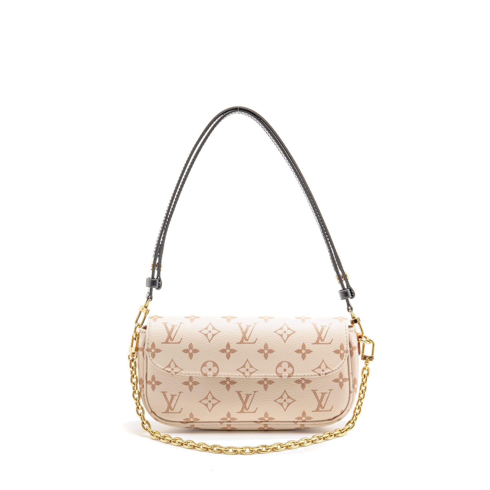 LOUIS VUITTON IVY WALLET ON CHAIN MONOGRAM DUNE CANVAS BEIGE/CREAM GHW