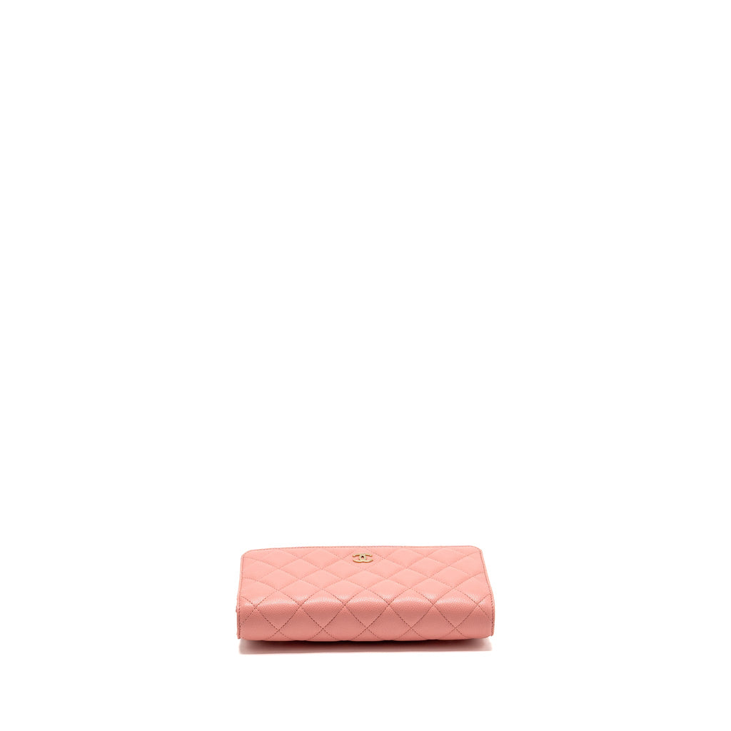 CHANEL CLASSIC WALLET ON CHAIN CAVIAR PINK LGHW (MICROCHIP)