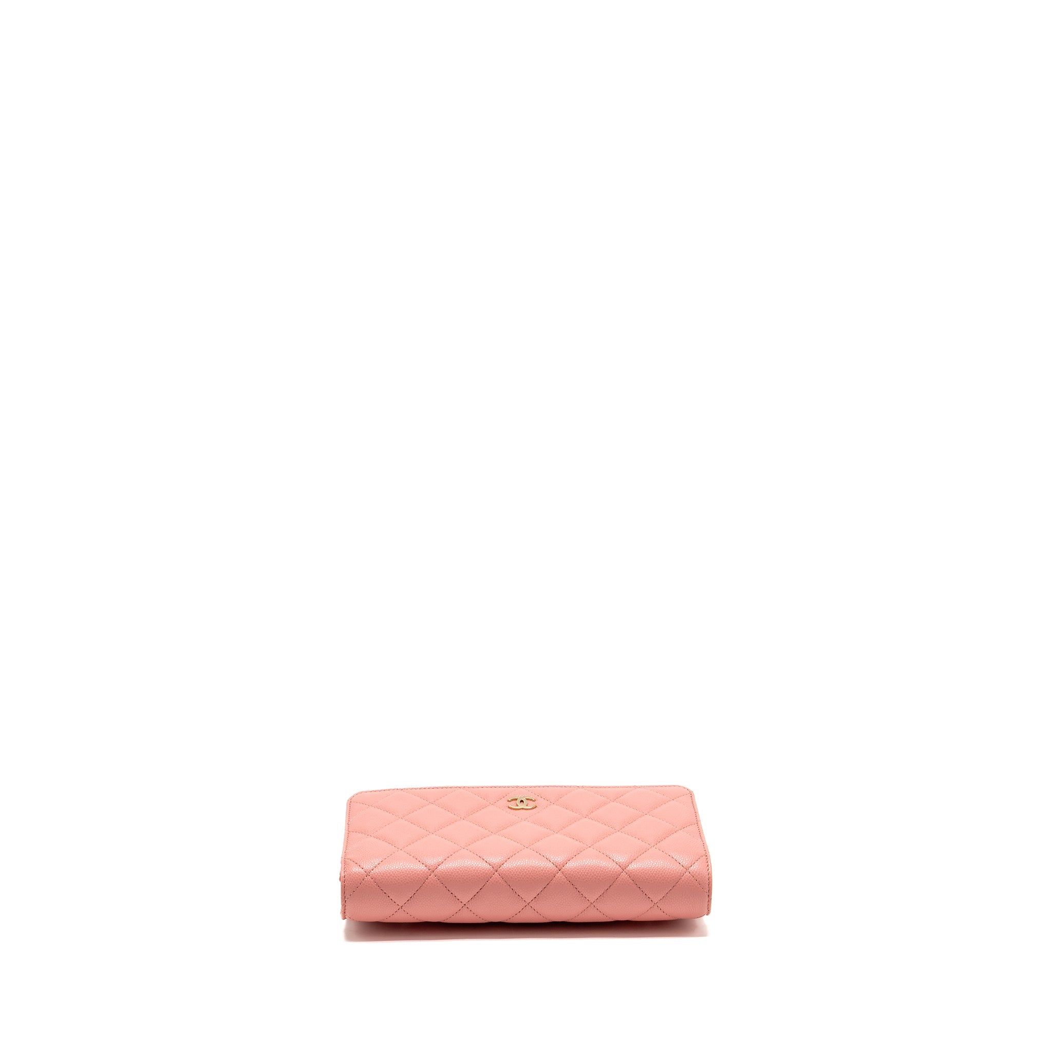 CHANEL CLASSIC WALLET ON CHAIN CAVIAR PINK LGHW (MICROCHIP)
