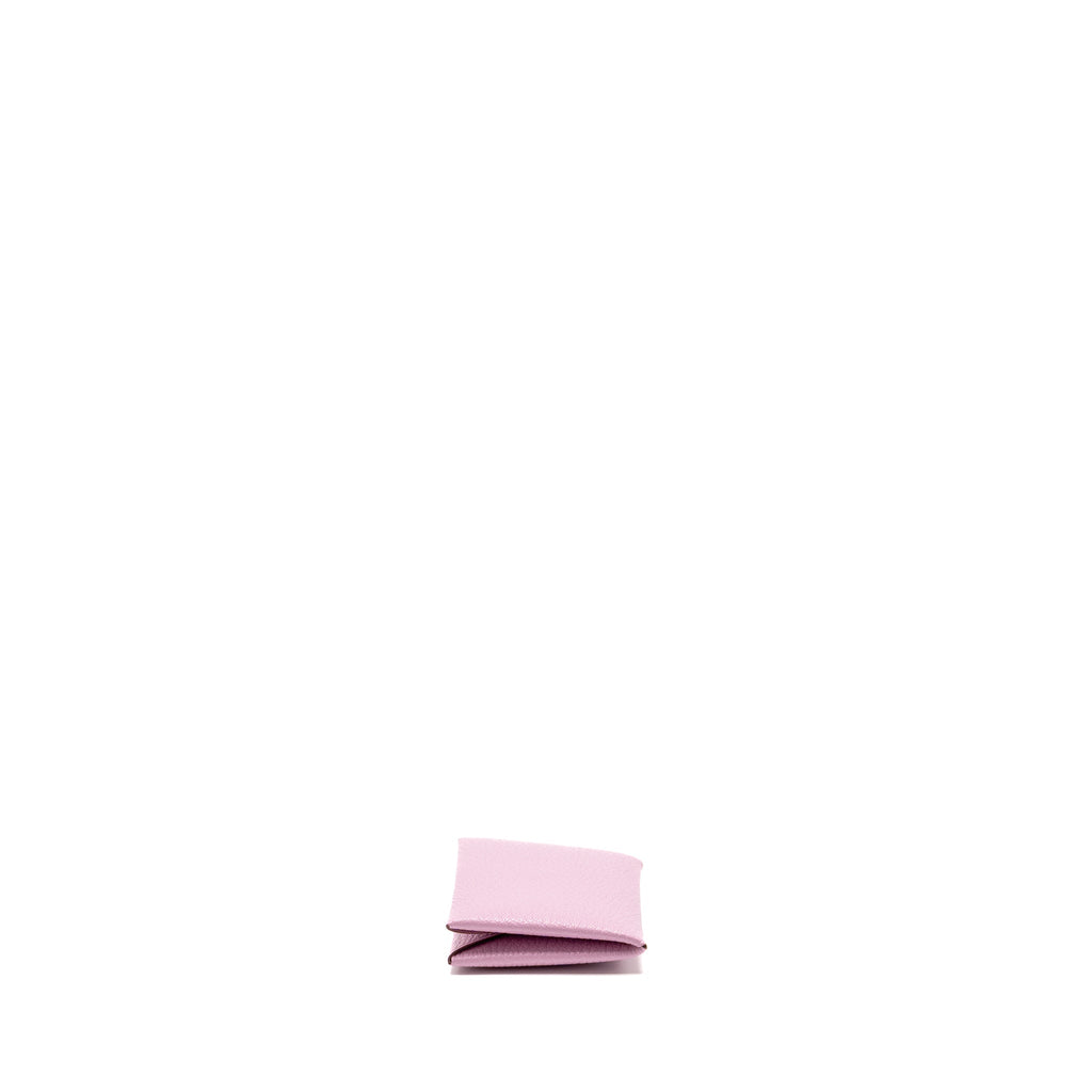 HERMES CALVI CARD HOLDER CHÈVRE MYSORE MAUVE SYLVESTRE SHW