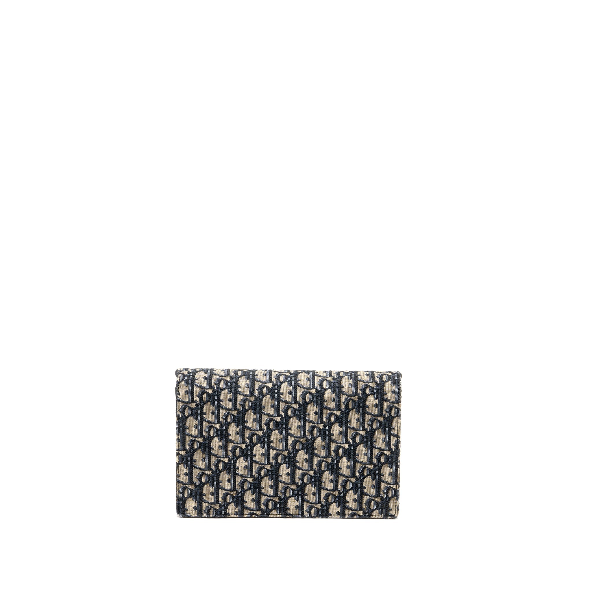 DIOR SADDLE POUCH DIOR OBLIQUE CANVAS BLUE GHW