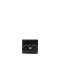 CHANEL SMALL CLASSIC FLAP WALLET LAMBSKIN BLACK SHW