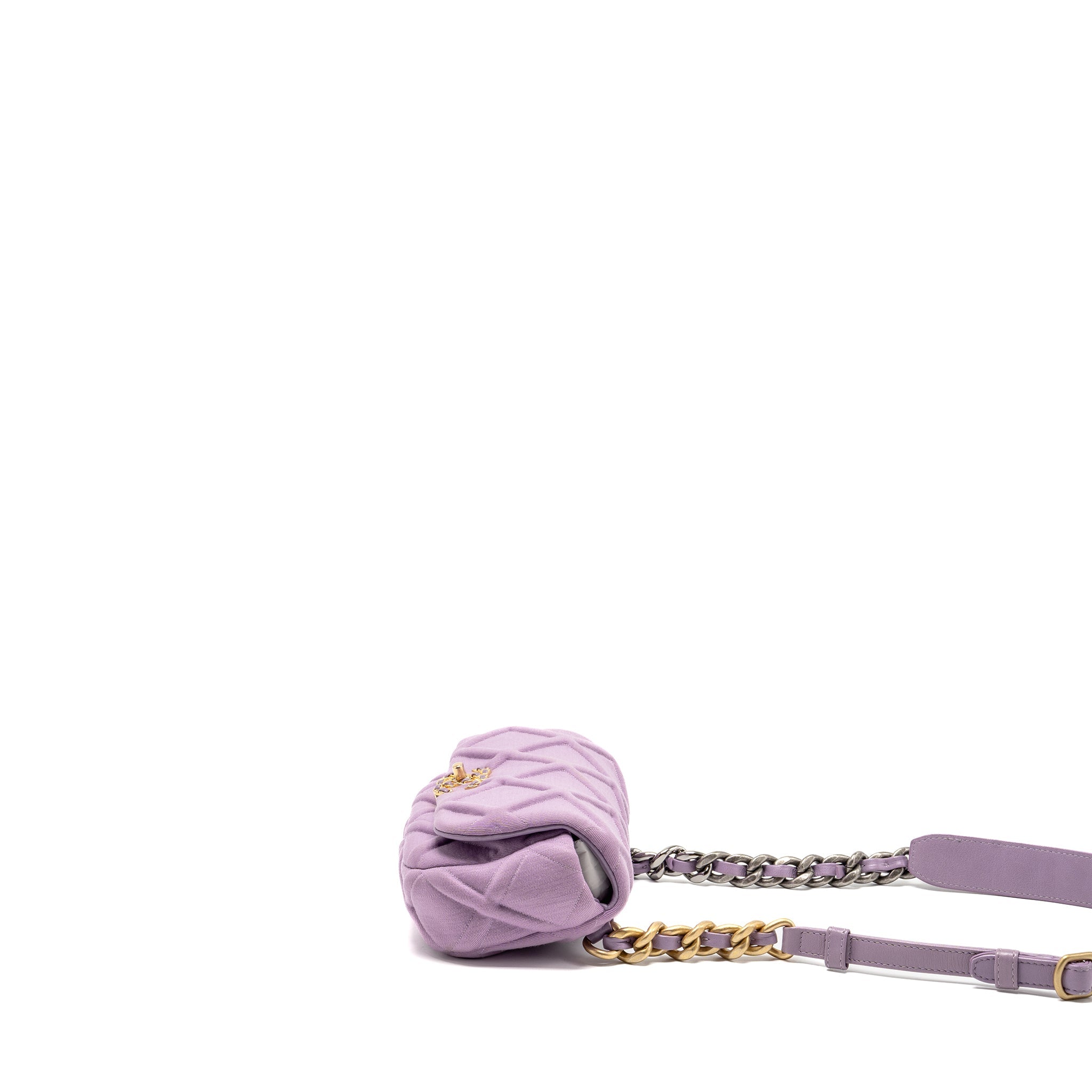 CHANEL 19 BELT/WAIST BAG FABRIC PURPLE MULTICOLOURED HARDWARE