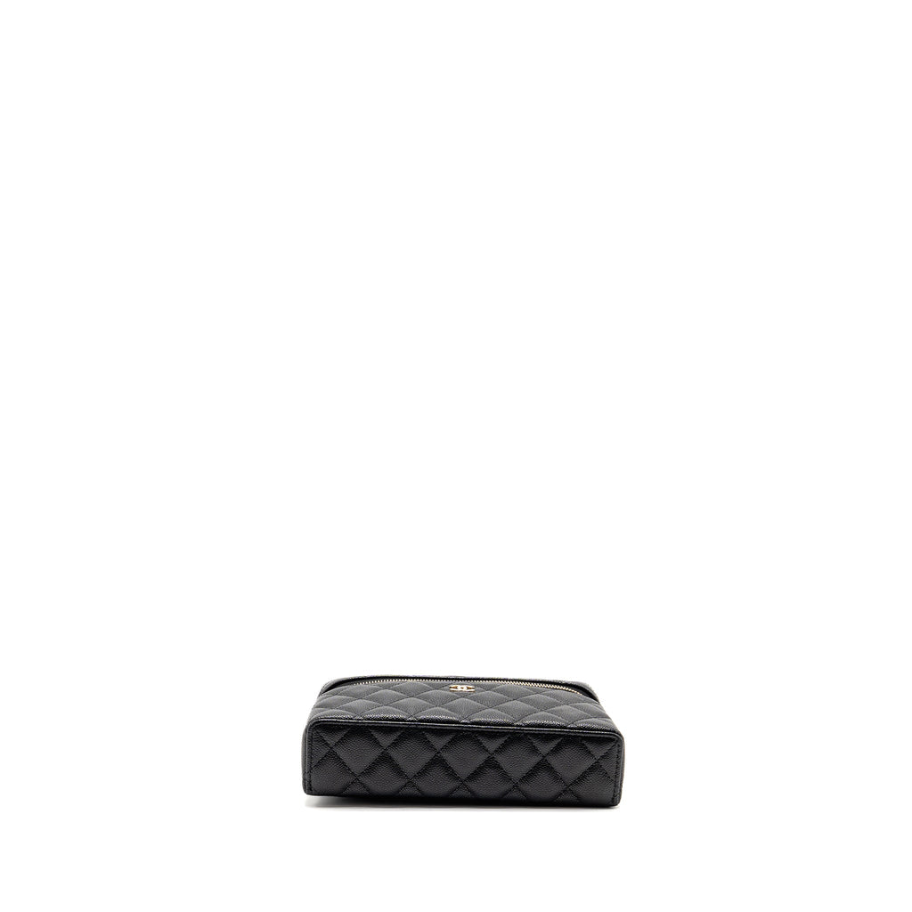 CHANEL 25P CC TOP HANDLE VANITY WITH CHAIN CAVIAR BLACK LGHW (MICROCHIP)
