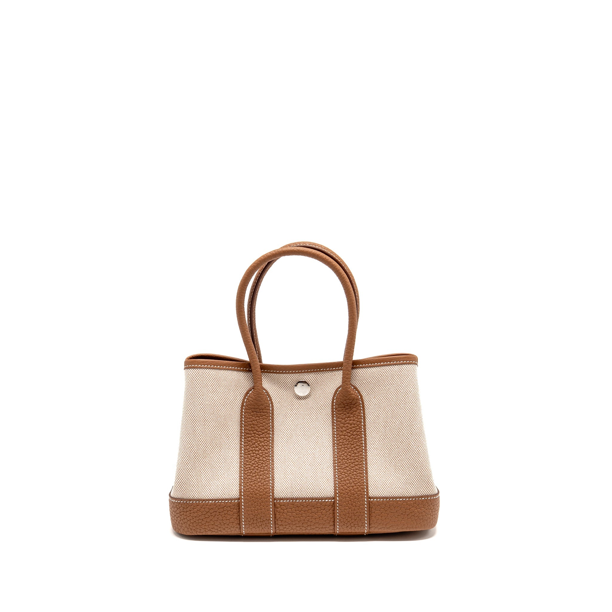 HERMES NEO GARDEN PARTY 23 CANVAS/NEGONDA ECRU-BEIGE/GOLD SHW