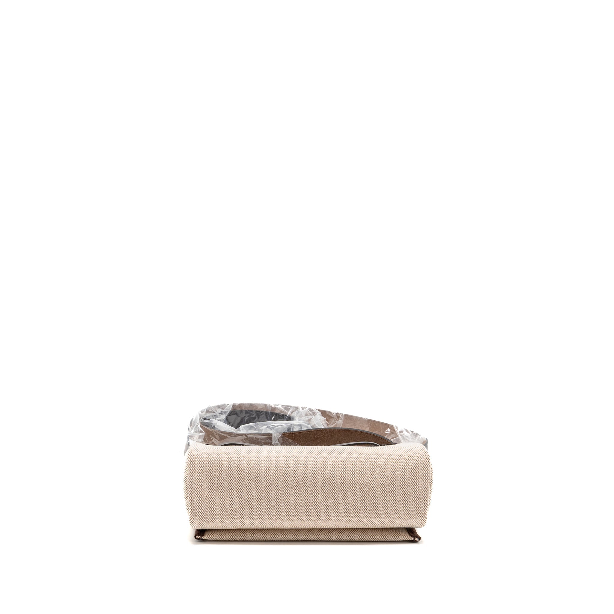 HERMES HERBAG MINI CANVAS/HUNTER LEATHER ECRU-BEIGE/EBENE SHW