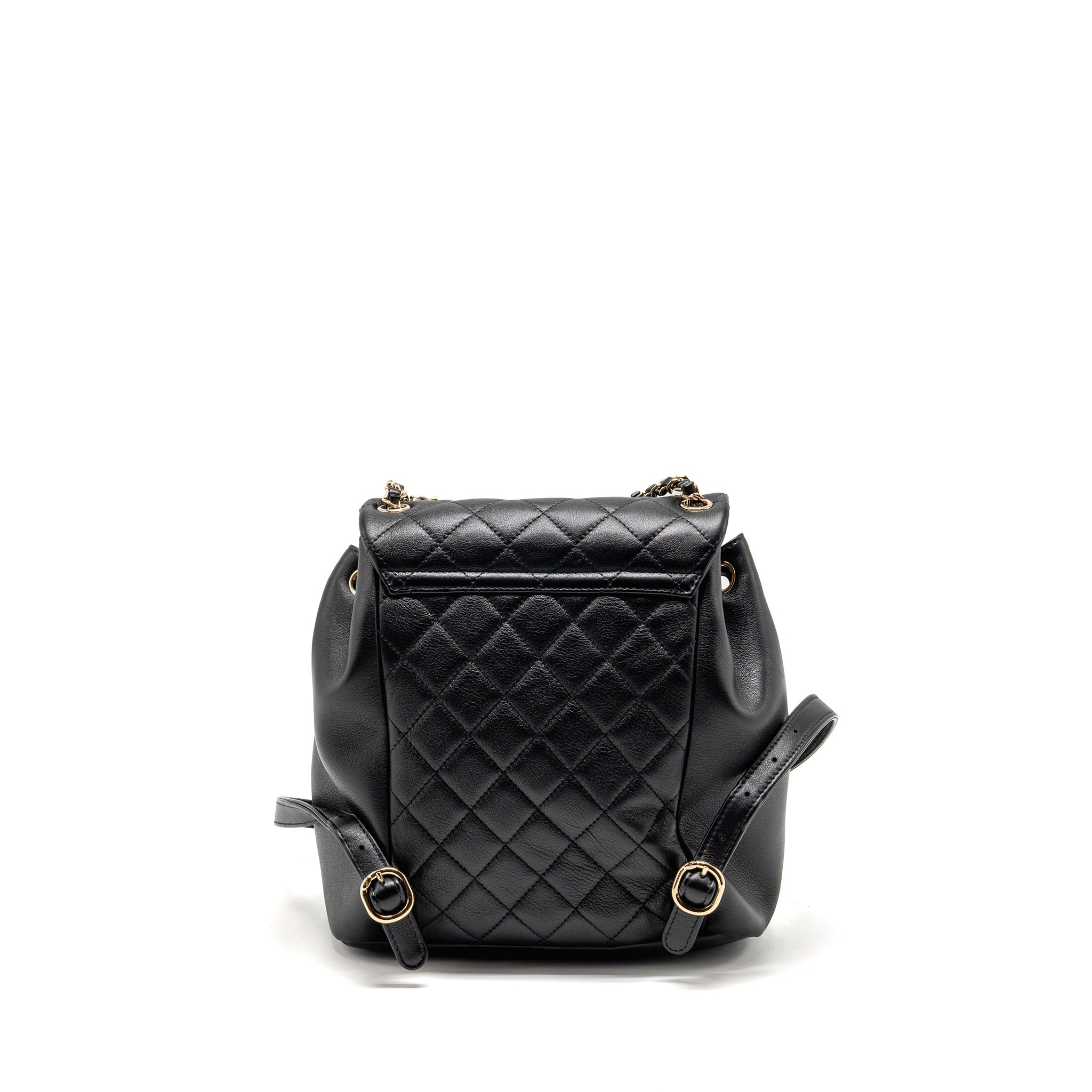 CHANEL LARGE DUMA BACKPACK CALFSKIN BLACK LGHW (MICROCHIP)