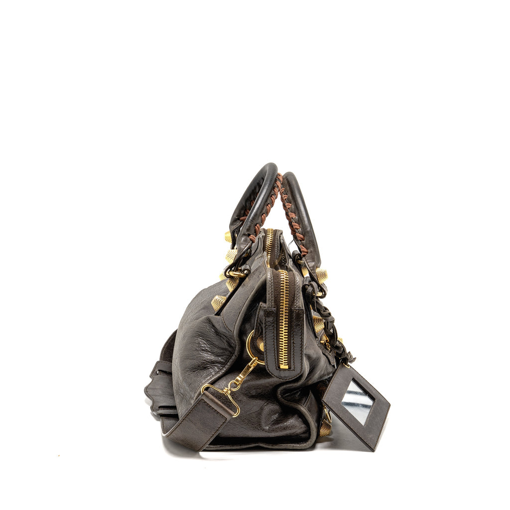 BALENCIAGA GIANT CITY BAG CALFSKIN GREY GHW