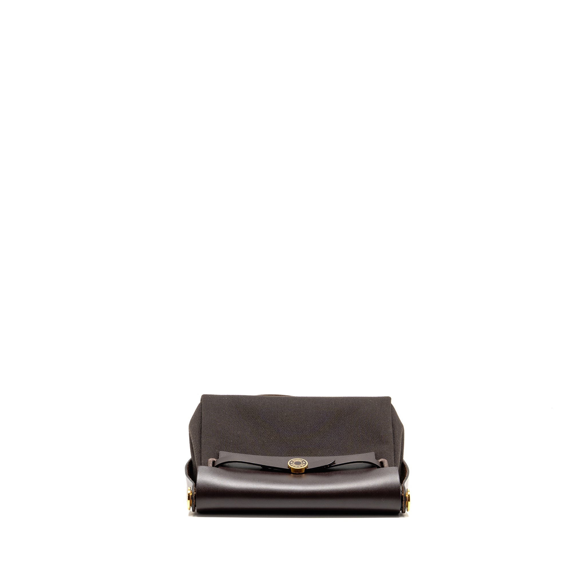 HERMES HERBAG MINI CANVAS / HUNTER LEATHER EBENE GHW