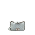 CHANEL SMALL BOY BAG CALFSKIN LIGHT BLUE SHW (MICROCHIP)