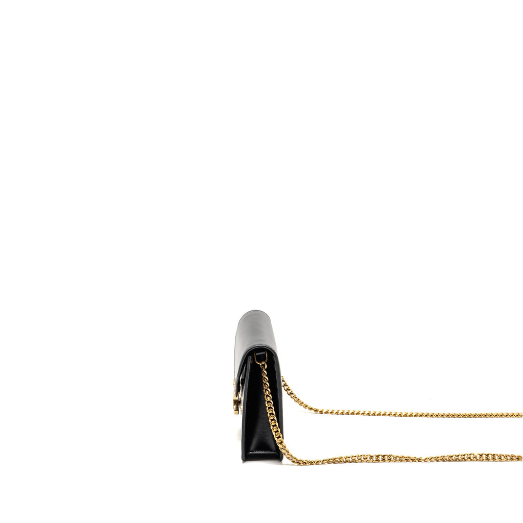 CELINE WALLET ON CHAIN MARGO CALFSKIN BLACK GHW