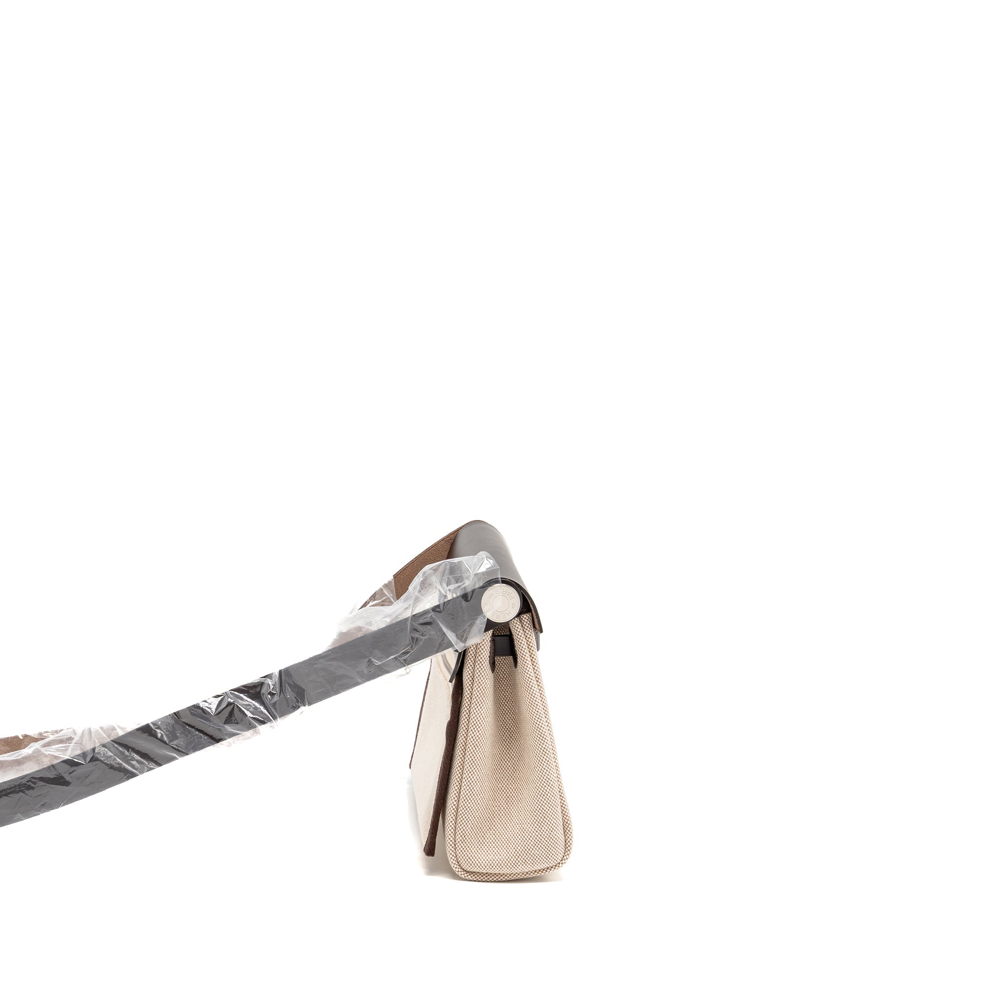 HERMES HERBAG MINI CANVAS/HUNTER LEATHER ECRU-BEIGE/EBENE SHW