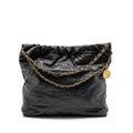CHANEL MEDIUM 22 BAG BLACK LETTER CAVIAR BLACK GHW (MICROCHIP)