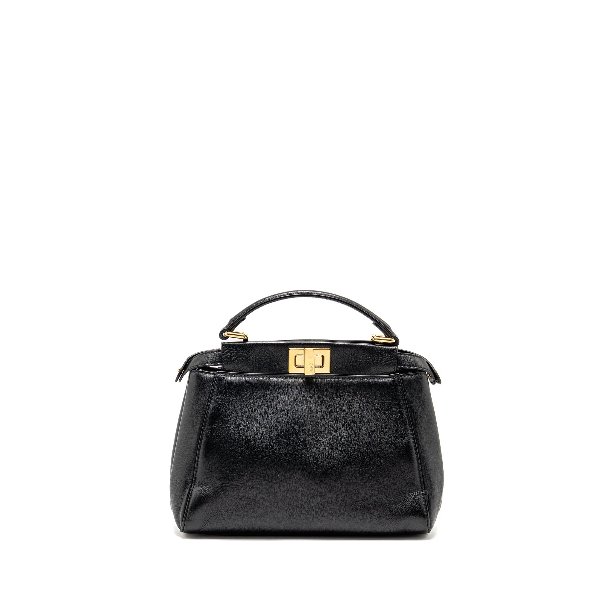 FENDI MINI PEEKABOO LAMBSKIN BLACK GHW