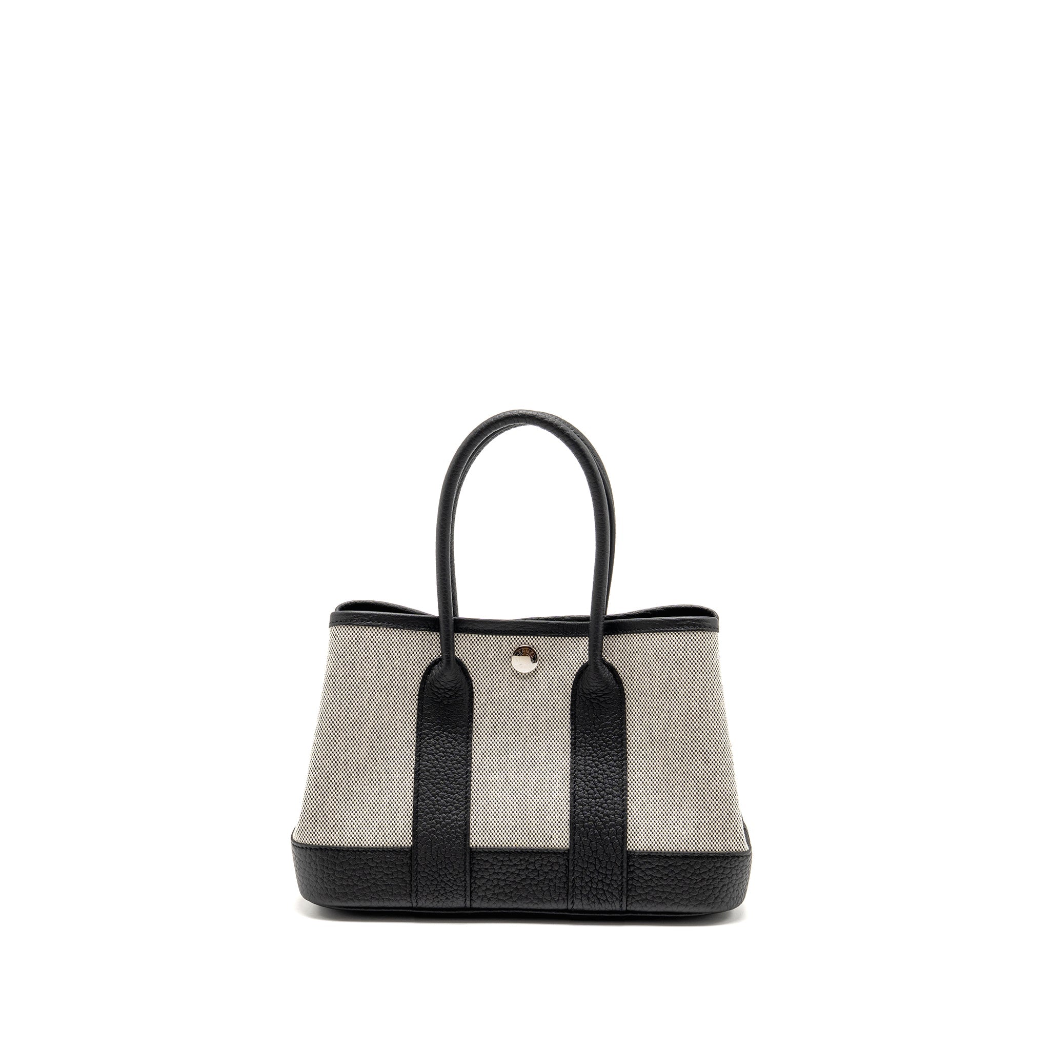 HERMES GARDEN PARTY 23 CANVAS/NEGONDA ECRU-BLACK/BLACK SHW