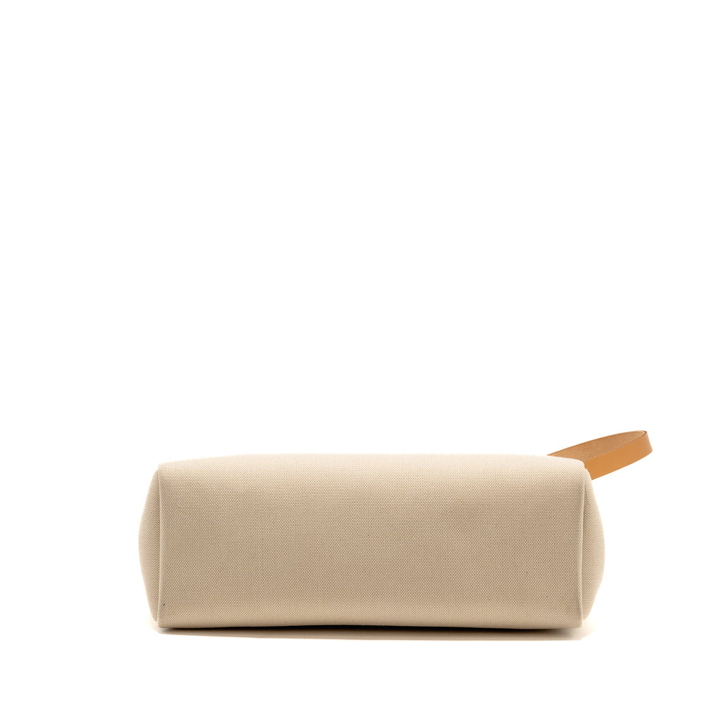 HERMES HERBAG 31 ZIP BAG CANVAS/HUNTER LEATHER BETON/NATA SHW