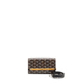 GOYARD MONTE CARLO MINI CASE WITH STRAP GOYARDINE CANVAS/LEATHER BLACK/BROWN SHW