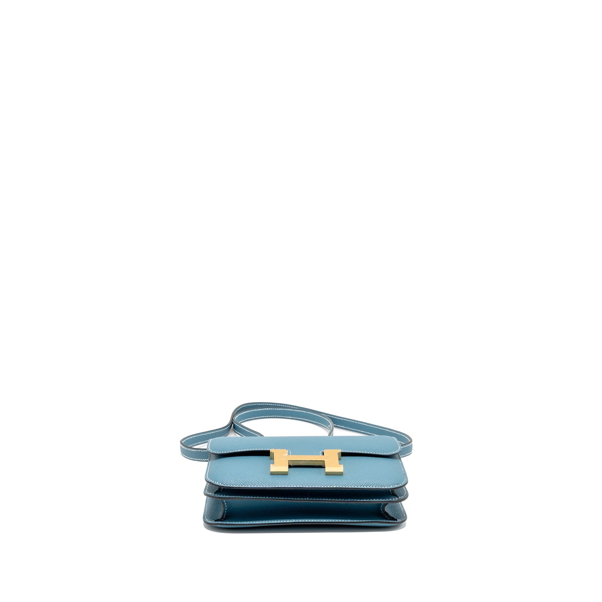 HERMES MINI CONSTANCE EPSOM D2 NEW BLUE JEAN GHW