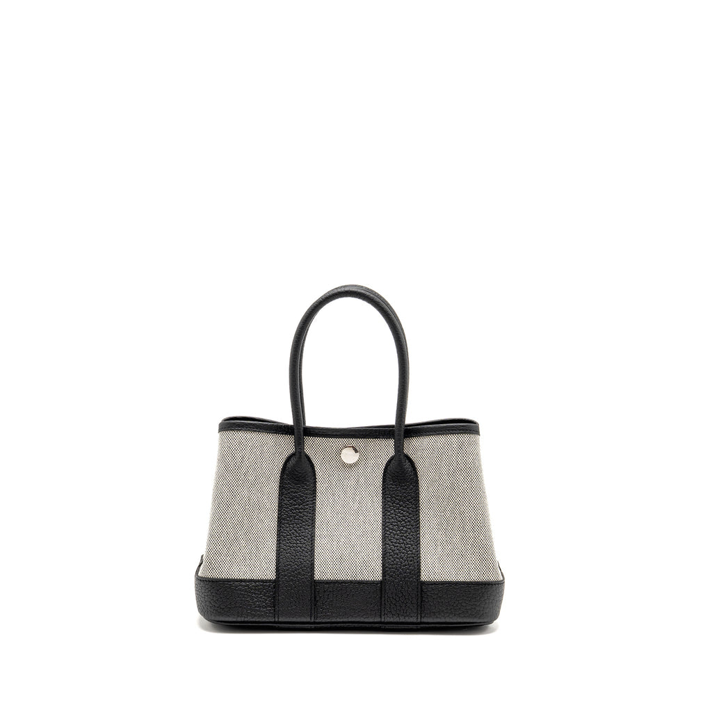 HERMES GARDEN PARTY 23 CANVAS/NEGONDA ECRU-BLACK/BLACK SHW