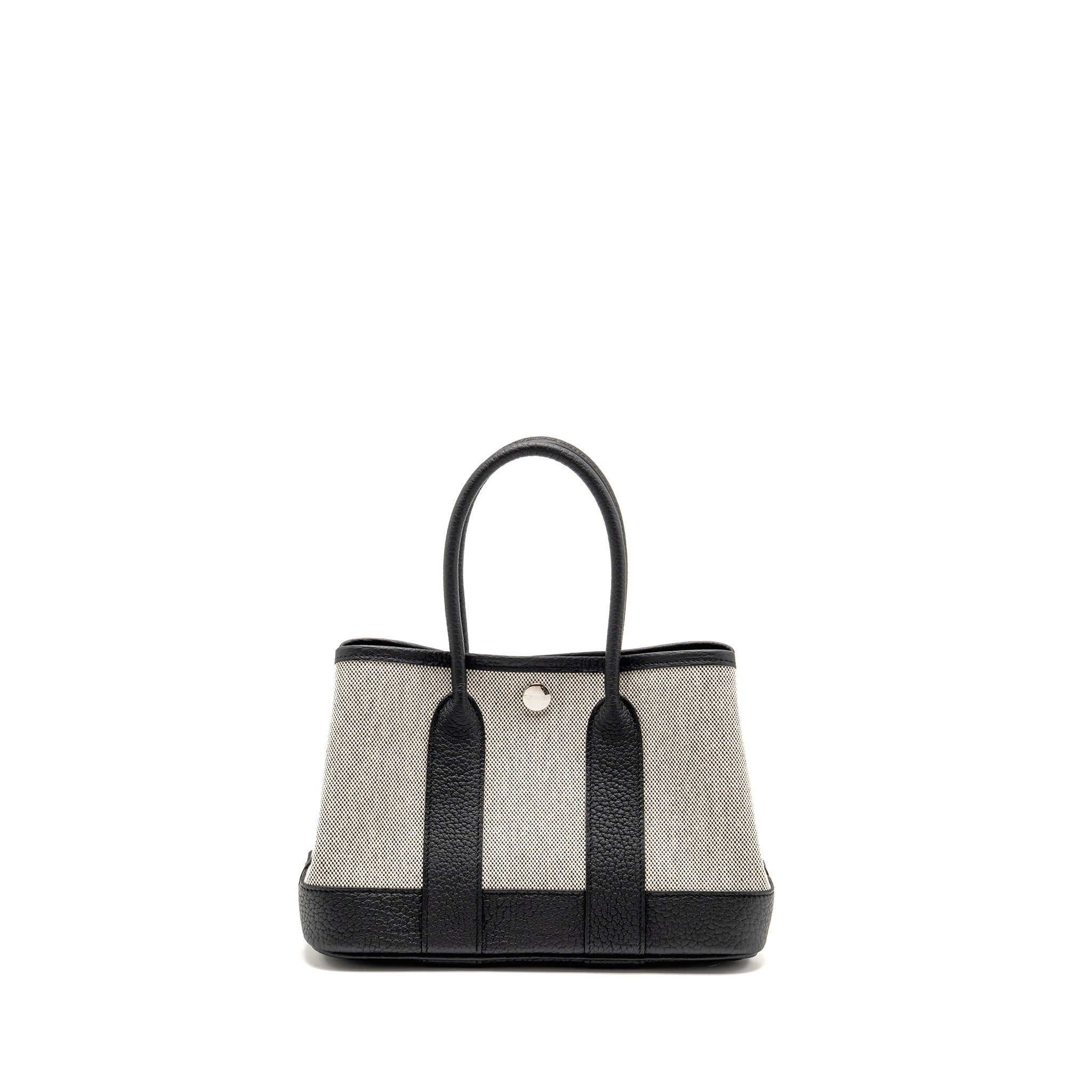 HERMES GARDEN PARTY 23 CANVAS/NEGONDA ECRU-BLACK/BLACK SHW