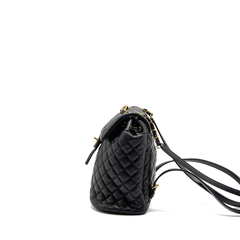 CHANEL SMALL URBAN SPIRIT QUILTED BACKPACK CALFSKIN BLACK GHW