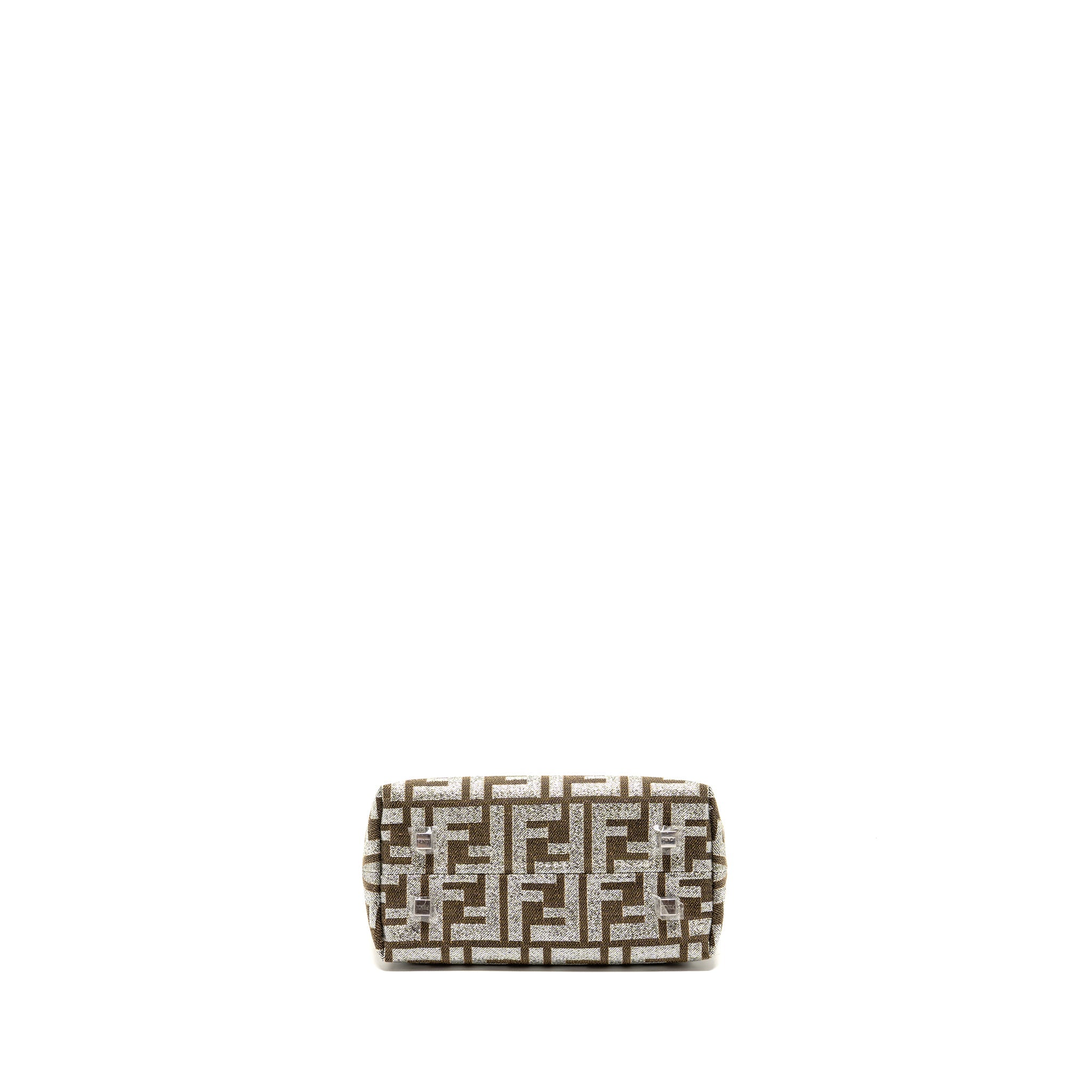 FENDI MINI BY THE WAY WITH HANDLE JACQUARD FF CANVAS/CALFSKIN SILVER/BROWN SHW
