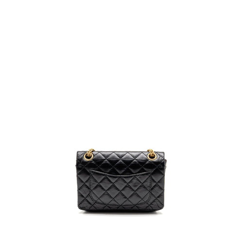 CHANEL MINI 2.55 REISSUE FLAP BAG LUCKY CHARMS AGED CALFSKIN BLACK GHW