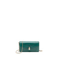 BVLGARI SERPENTI FLAP WALLET WITH CHAIN CALFSKIN GREEN LGHW