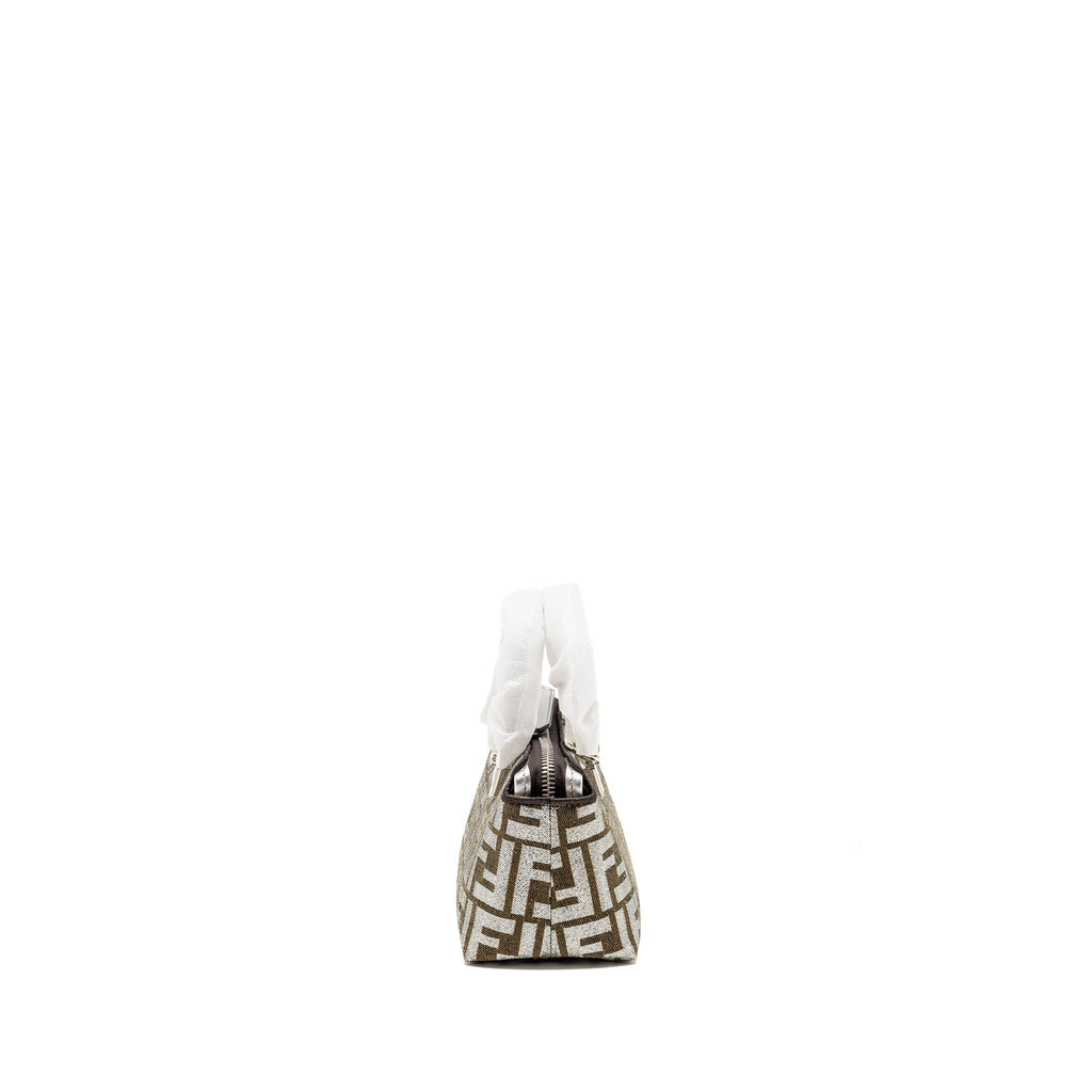 FENDI MINI BY THE WAY WITH HANDLE JACQUARD FF CANVAS/CALFSKIN SILVER/BROWN SHW