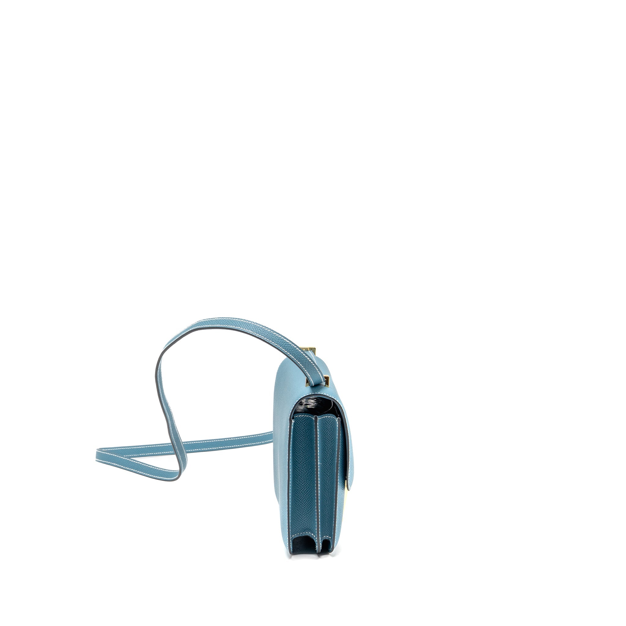 HERMES MINI CONSTANCE EPSOM D2 NEW BLUE JEAN GHW