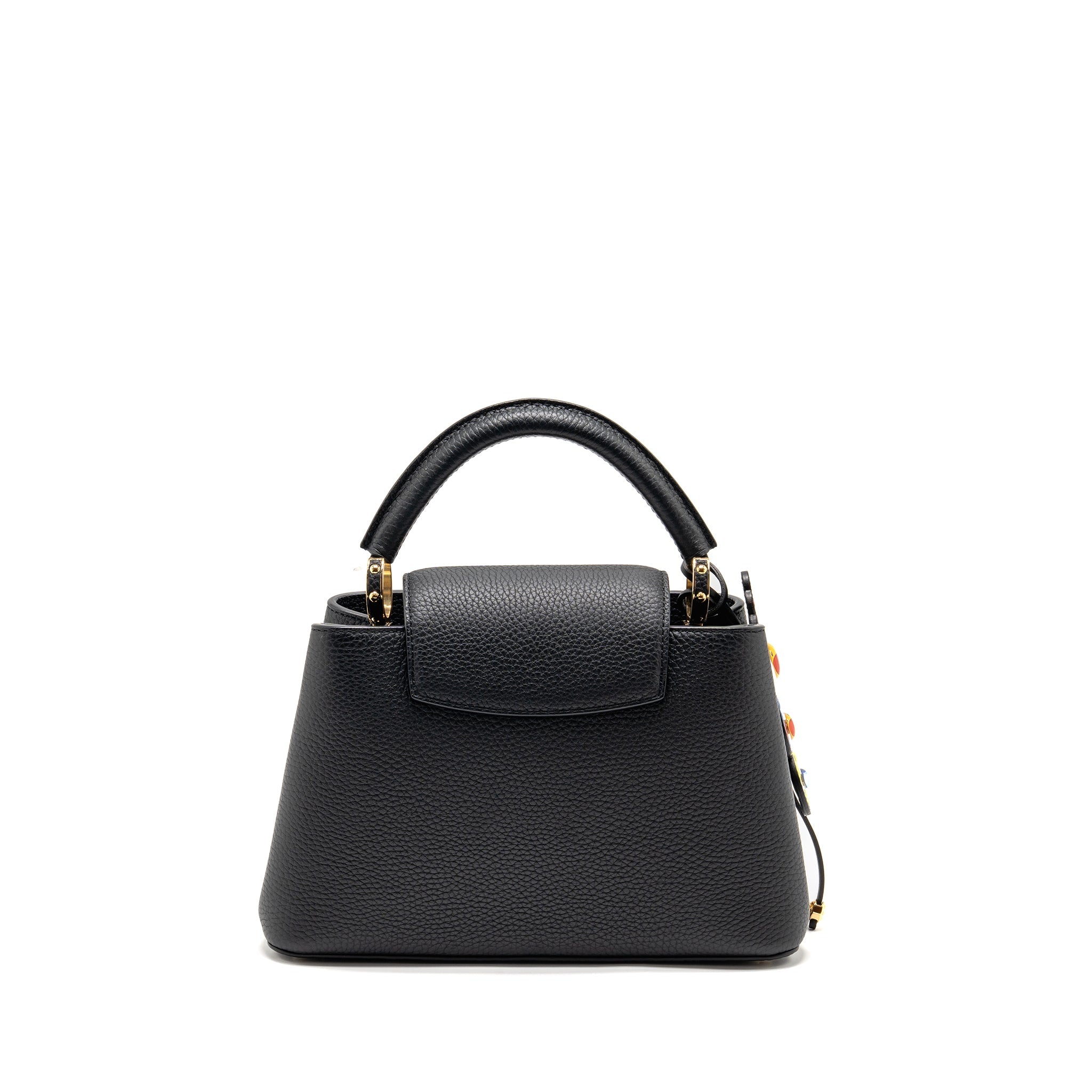 LOUIS VUITTON MURAKAMI LIMITED EDITION CAPUCINES BB TAURILLON LEATHER BLACK GHW