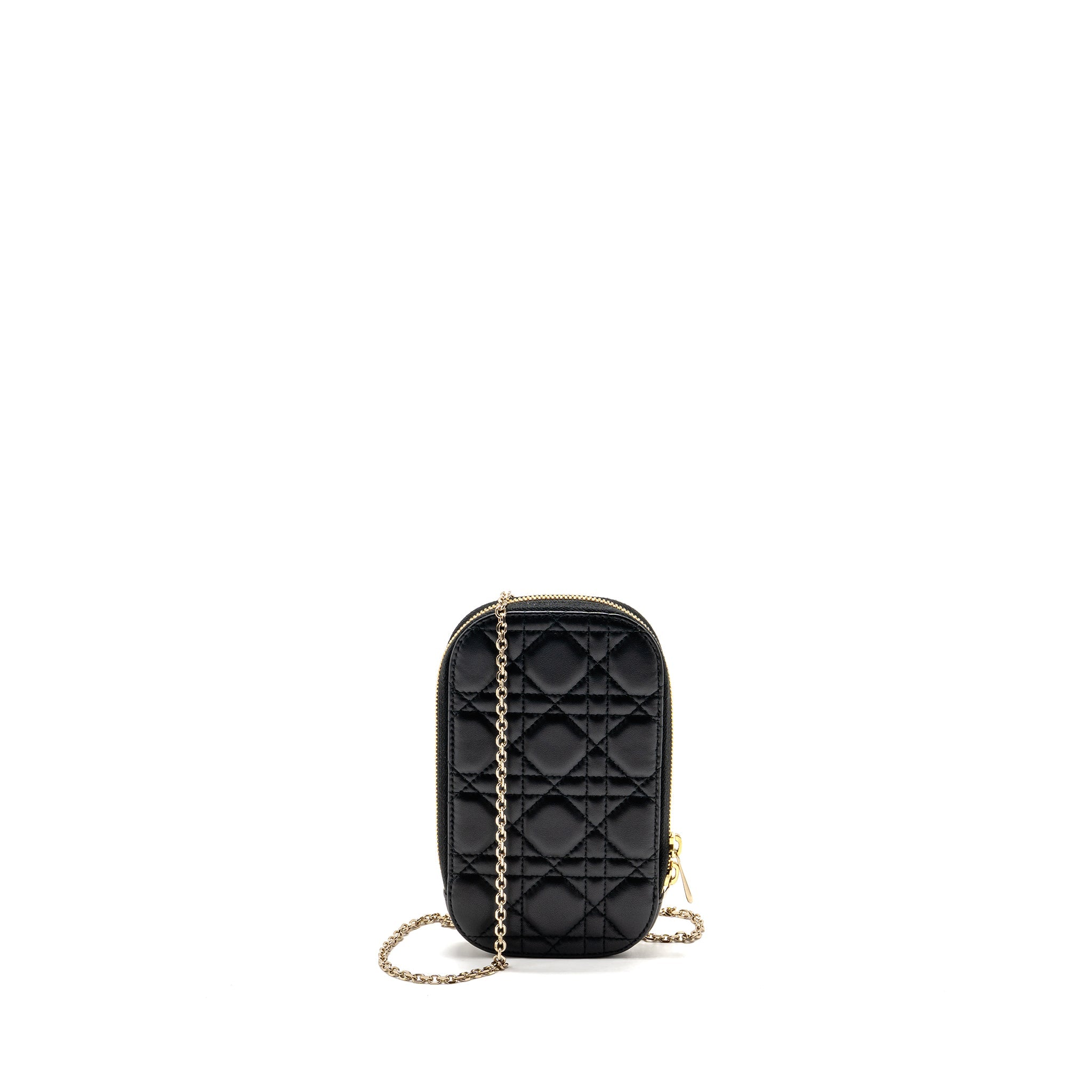 DIOR LADY DIOR CALL’IN DIOR PHONE HOLDER LAMBSKIN BLACK LGHW