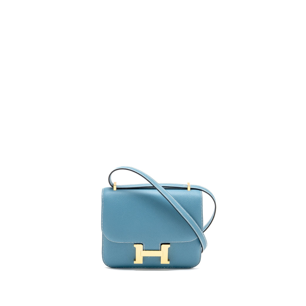 HERMES MINI CONSTANCE EPSOM D2 NEW BLUE JEAN GHW