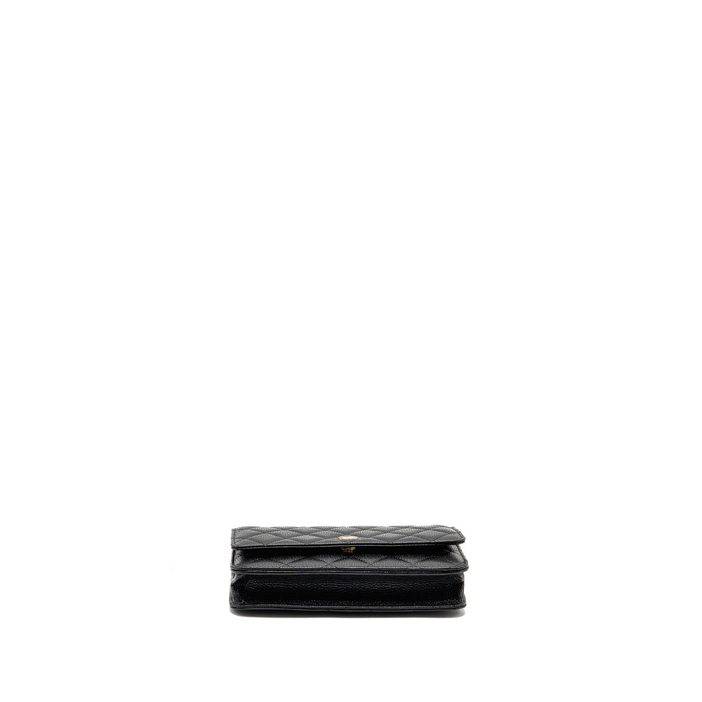 CHANEL CLASSIC WALLET ON CHAIN CAVIAR BLACK GHW(MICROCHIP)