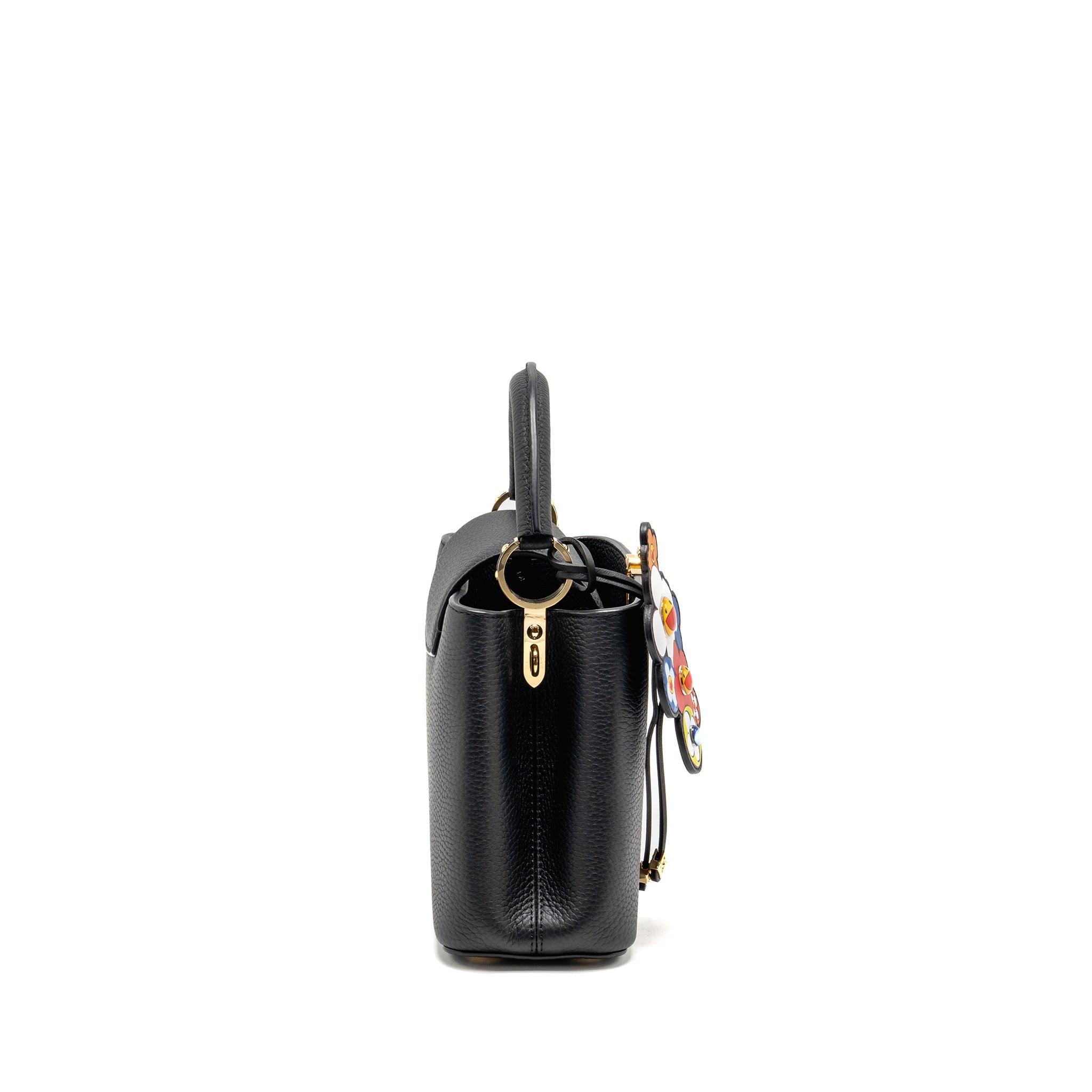 LOUIS VUITTON MURAKAMI LIMITED EDITION CAPUCINES BB TAURILLON LEATHER BLACK GHW