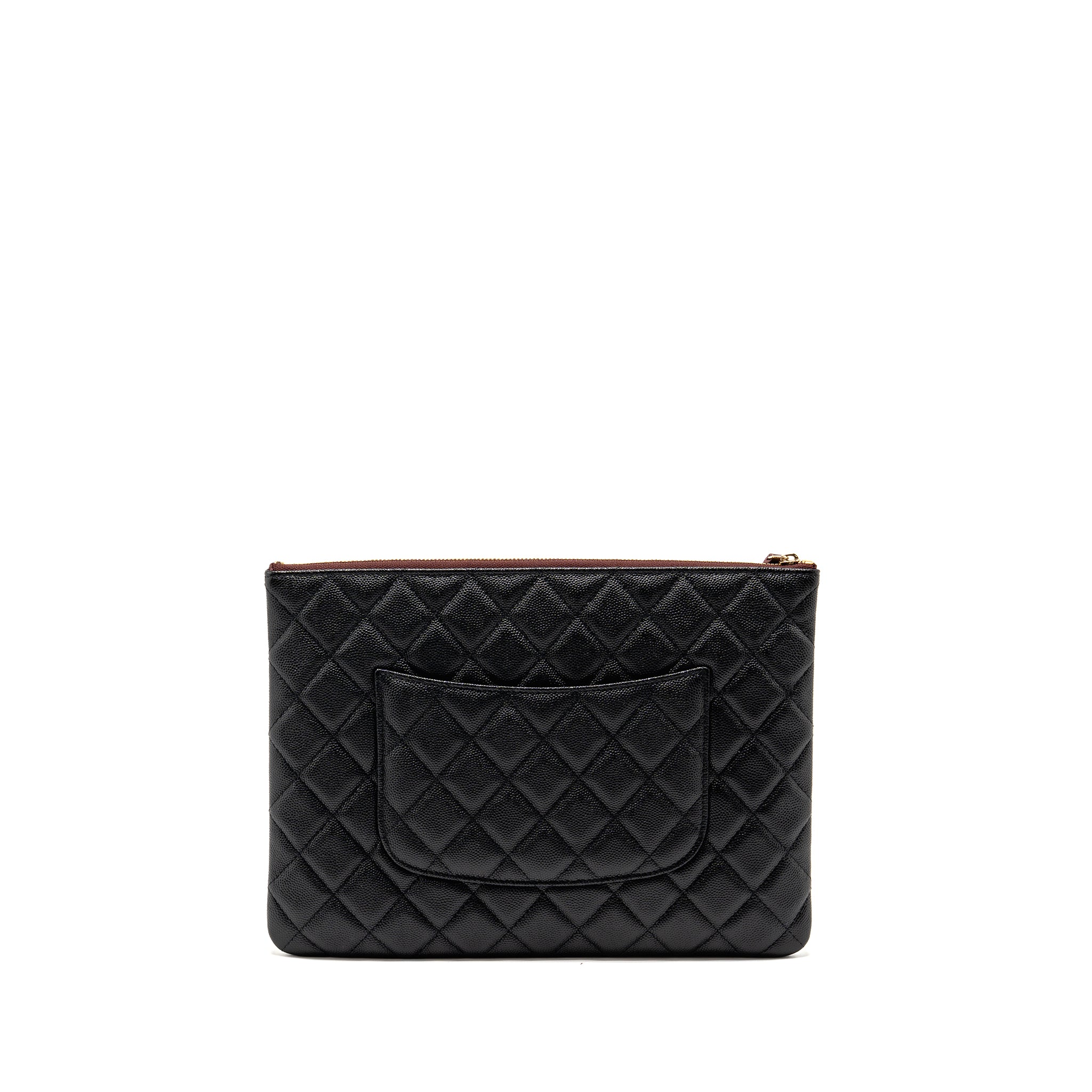 CHANEL O CASE CLUTCH CAVIAR BLACK GHW