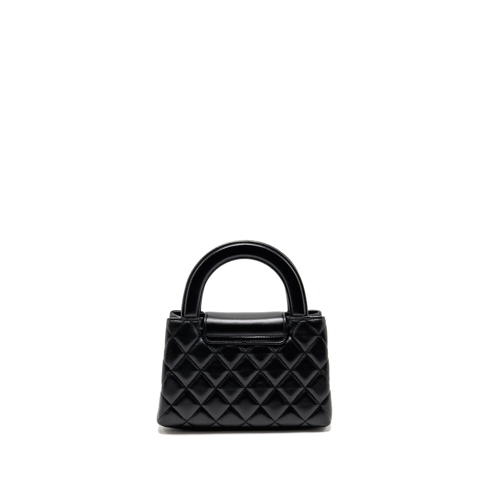 CHANEL 25A MINI KELLY SHOPPING TOTE BAG LAMBSKIN BLACK GHW (MICROCHIP)