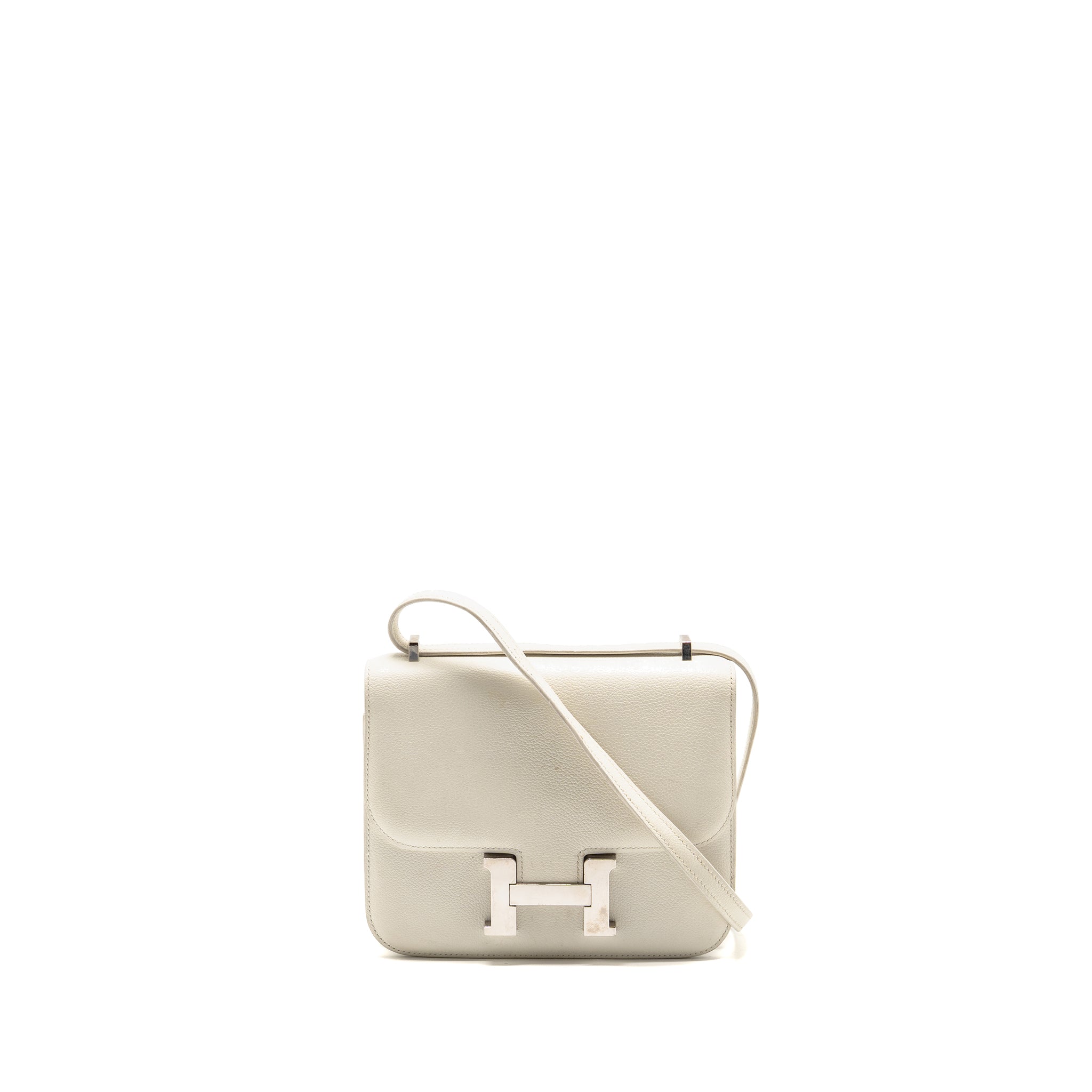 HERMES MINI CONSTANCE EPSOM BLANC SHW