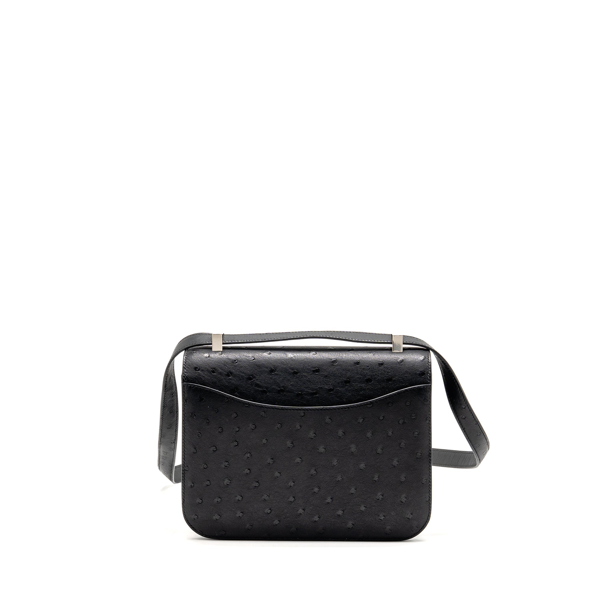 HERMES CONSTANCE 24 OSTRICH BLACK SHW