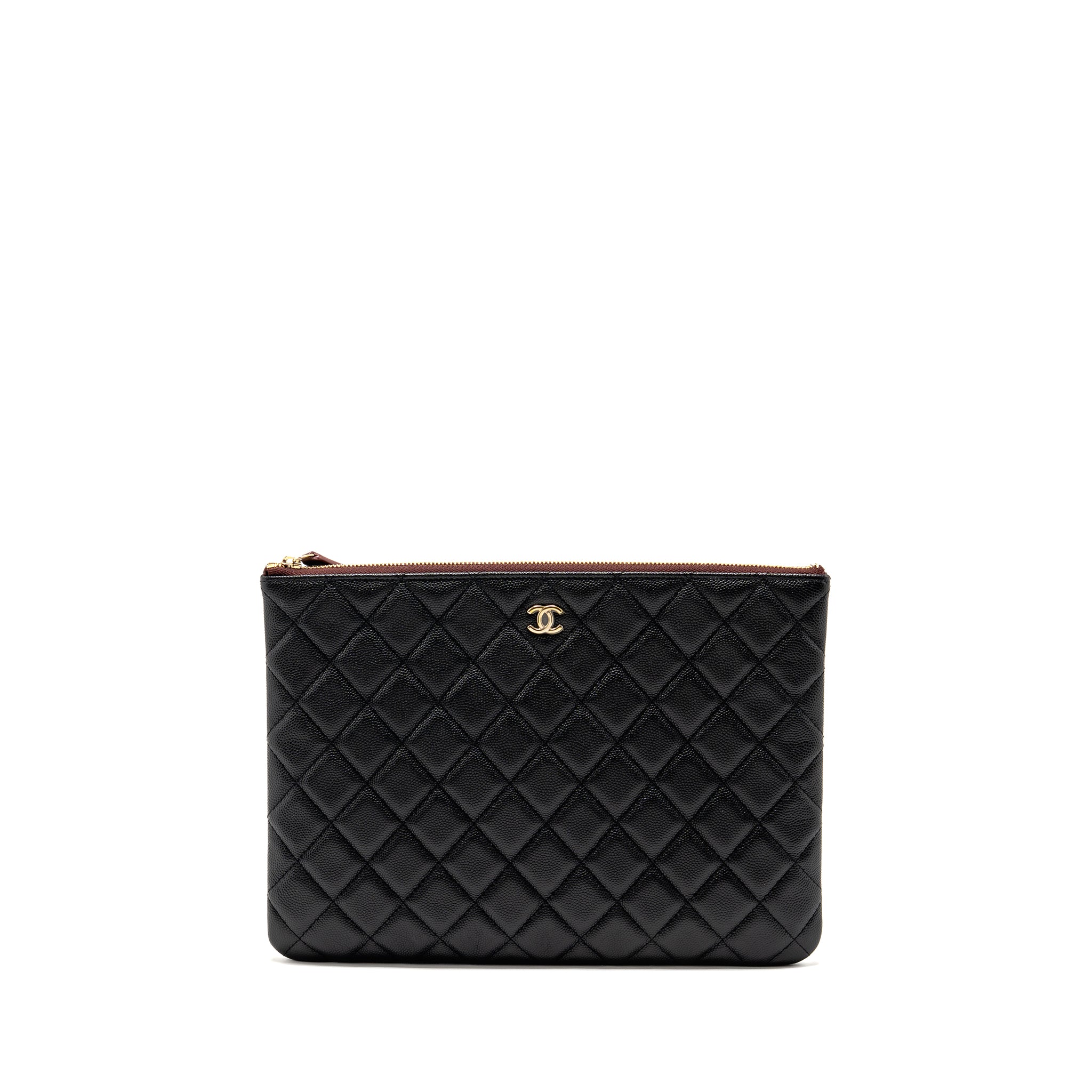 CHANEL O CASE CLUTCH CAVIAR BLACK GHW
