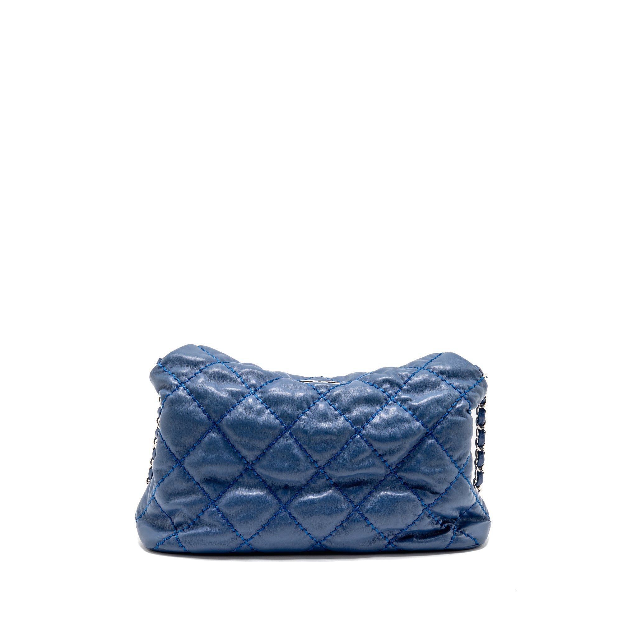 CHANEL HOBO SHOULDER BAG CALFSKIN BLUE SHW