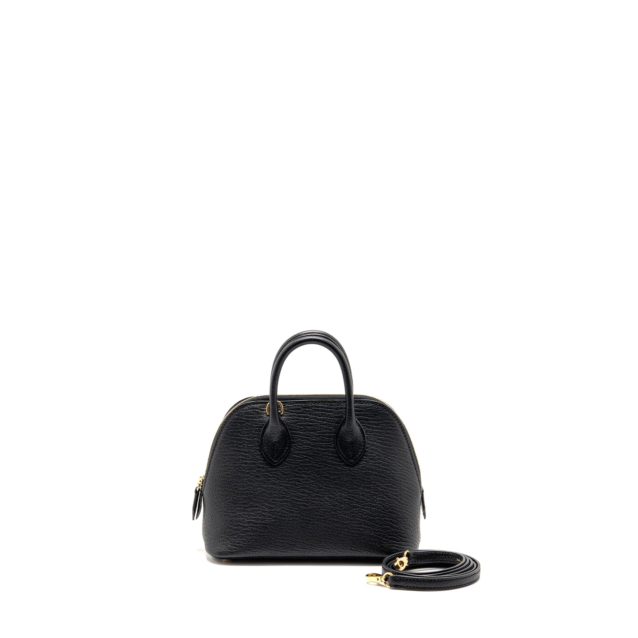 HERMES MINI BOLIDE CHEVRE MYSORE BLACK GHW