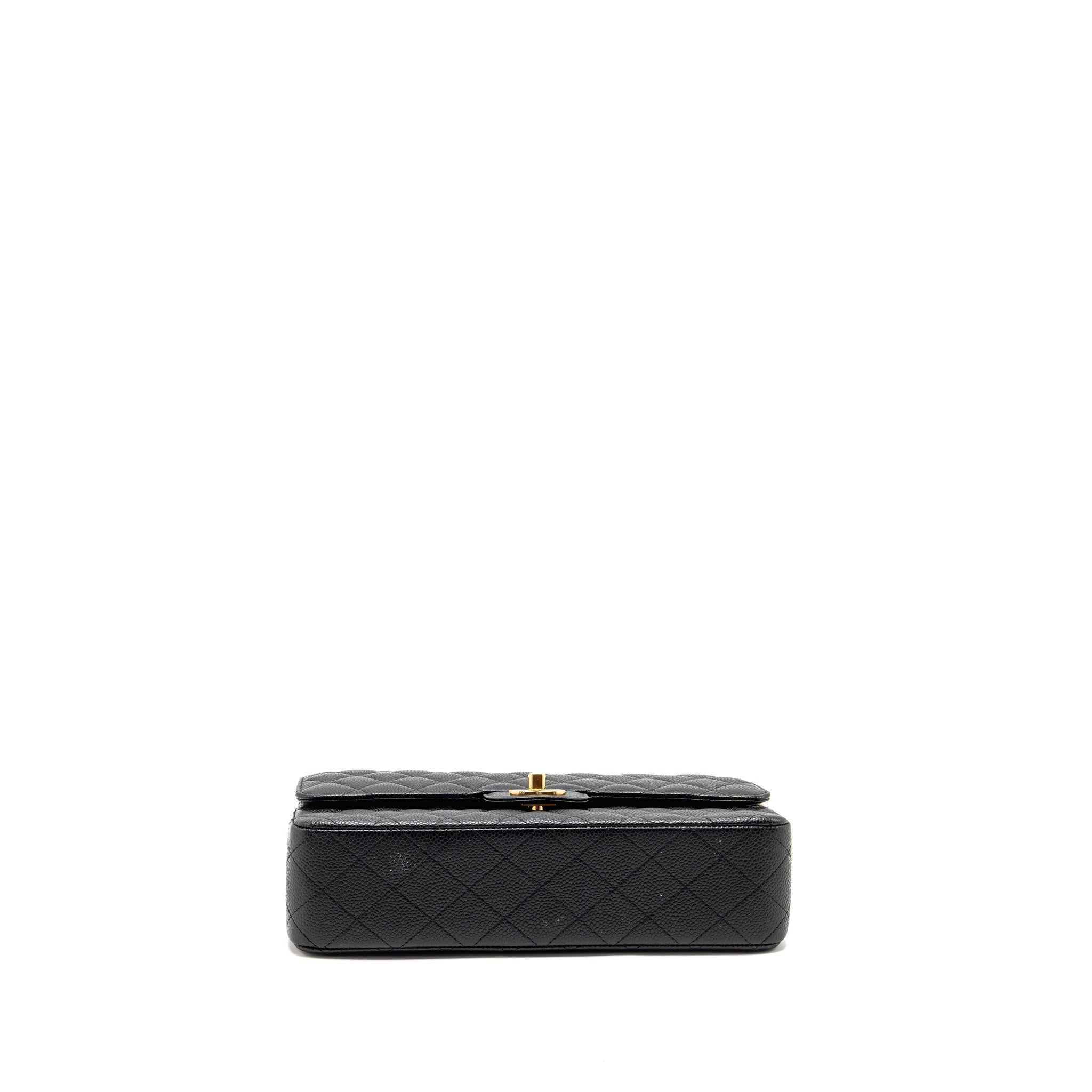 CHANEL MEDIUM CLASSIC DOUBLE FLAP BAG CAVIAR BLACK GHW