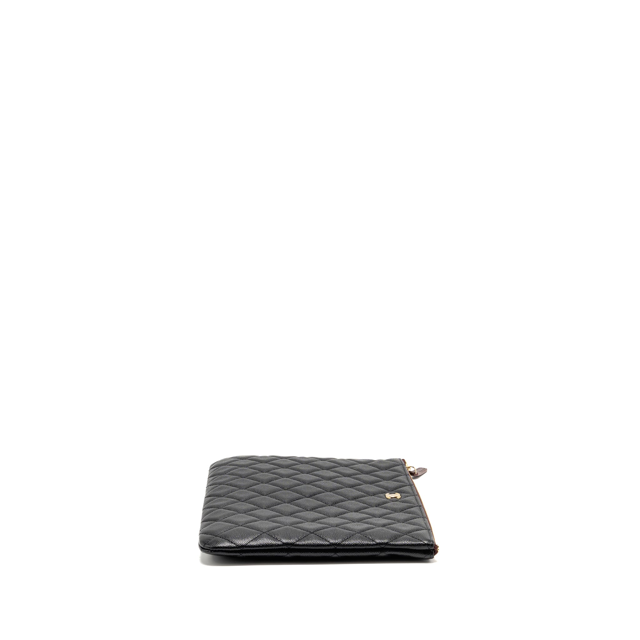 CHANEL O CASE CLUTCH CAVIAR BLACK GHW
