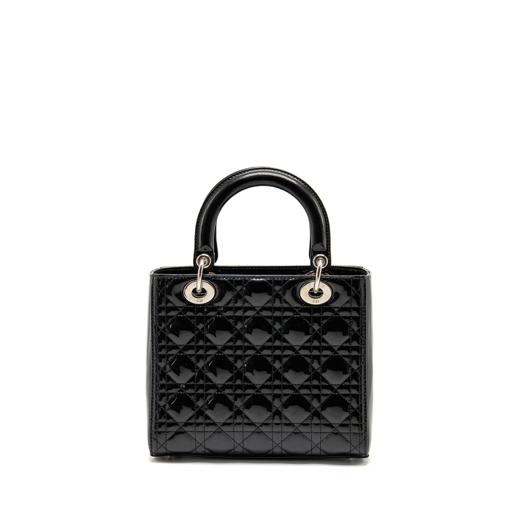 DIOR MEDIUM LADY DIOR PATENT BLACK SHW