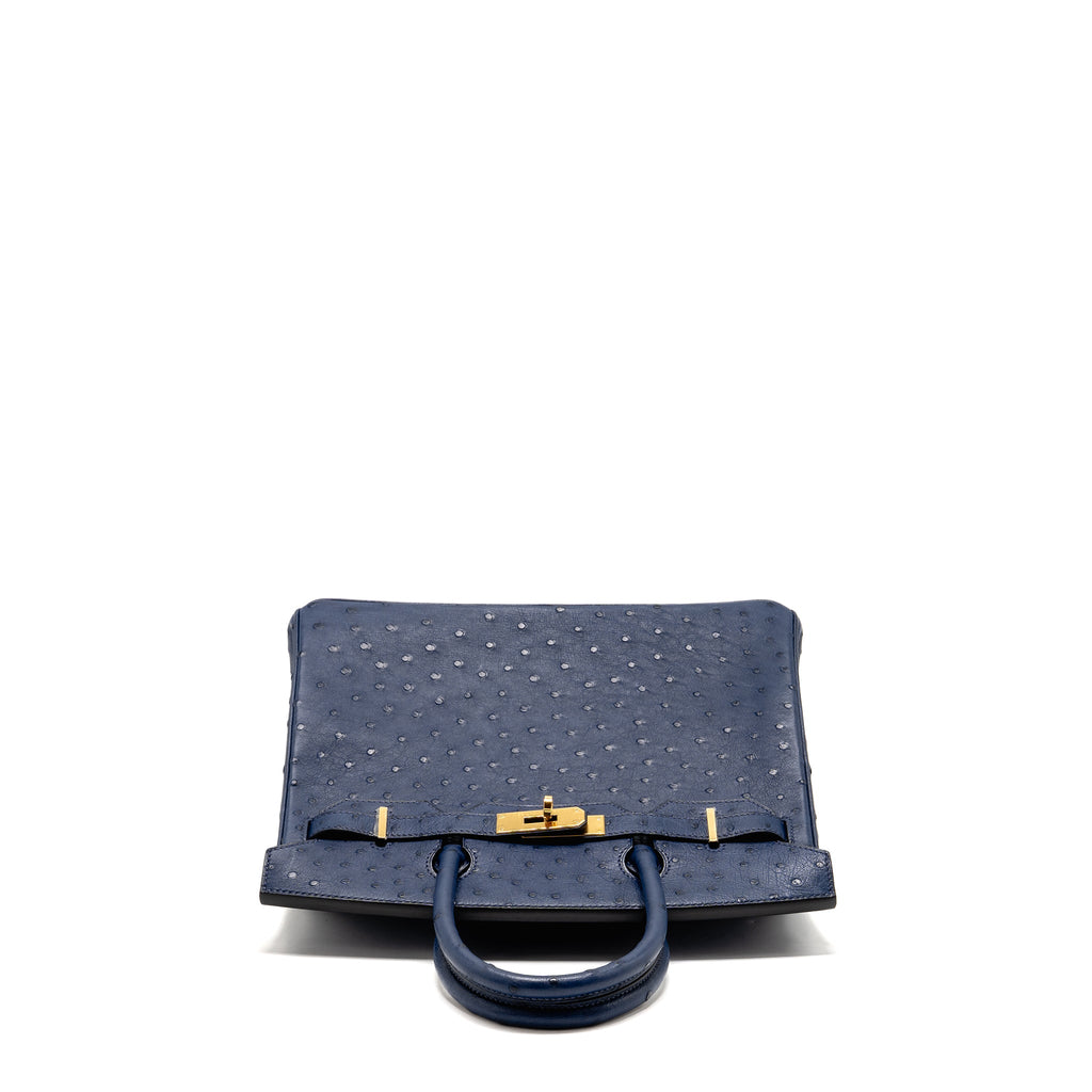 HERMES BIRKIN 30 OSTRICH BLUE IRIS GHW