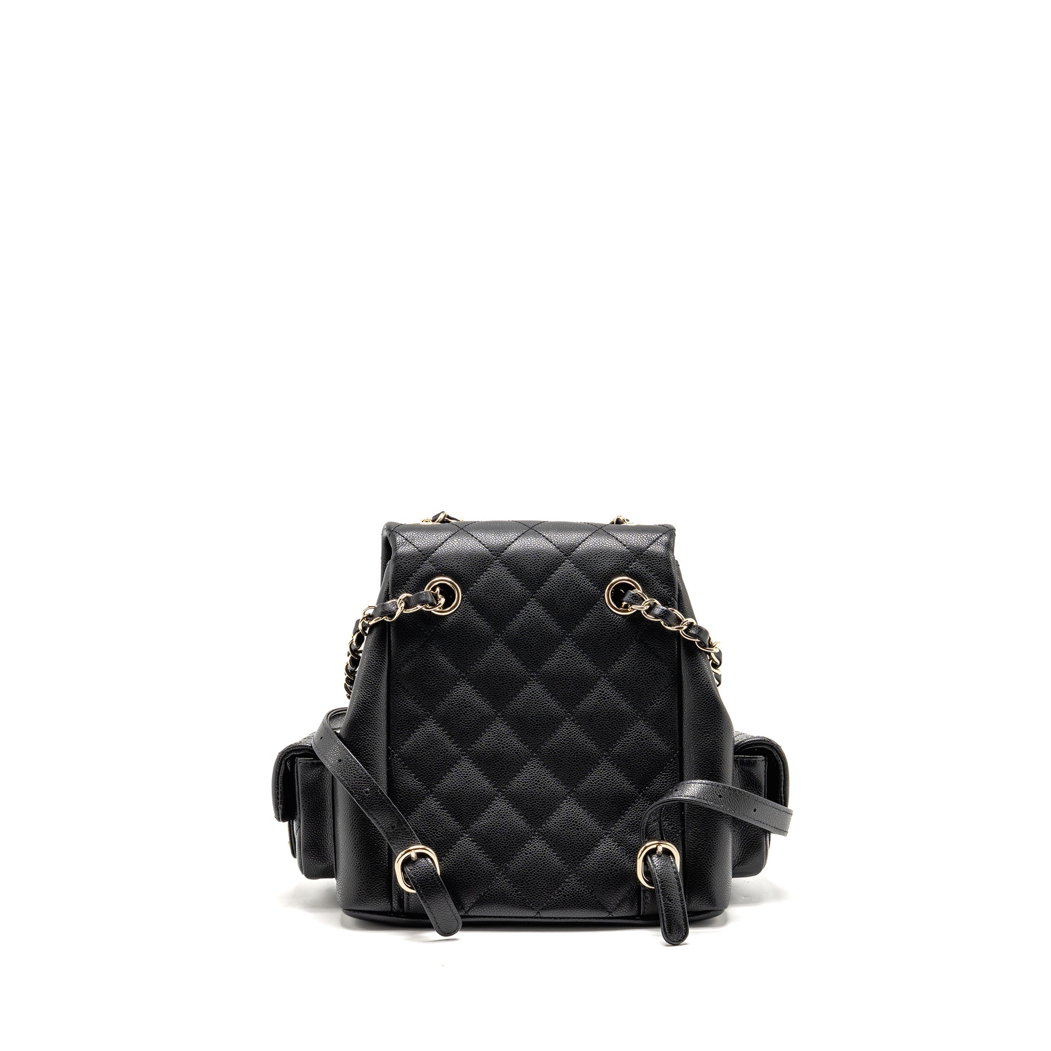 CHANEL TRIPLE POCKET BACKPACK CAVIAR BLACK LGHW (MICROCHIP)