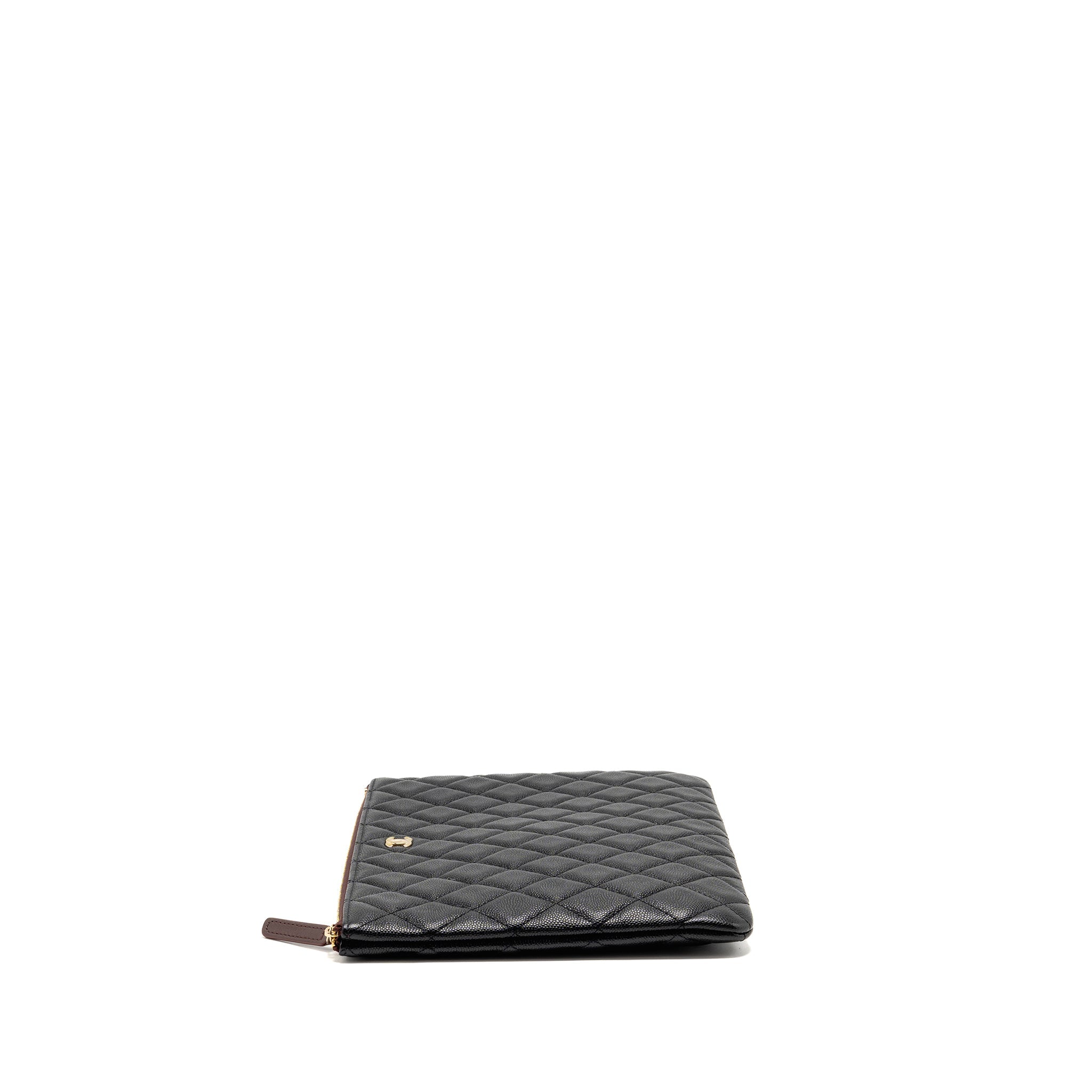 CHANEL O CASE CLUTCH CAVIAR BLACK GHW