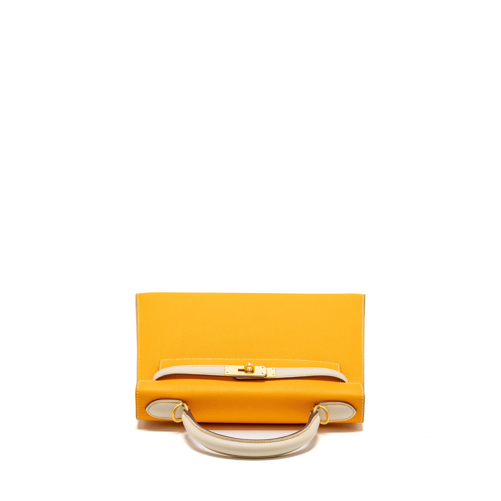 HERMES KELLY 28 SPECIAL ORDER EPSOM JAUNE D’OR/CRAIE BRUSHED GHW
